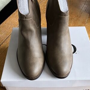 XOXO Taupe Ankle Booties